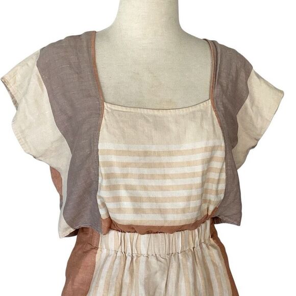 Elevenses by Anthropologie Linen Blend Romper Women’s Small Shorts Top - Picture 4 of 8
